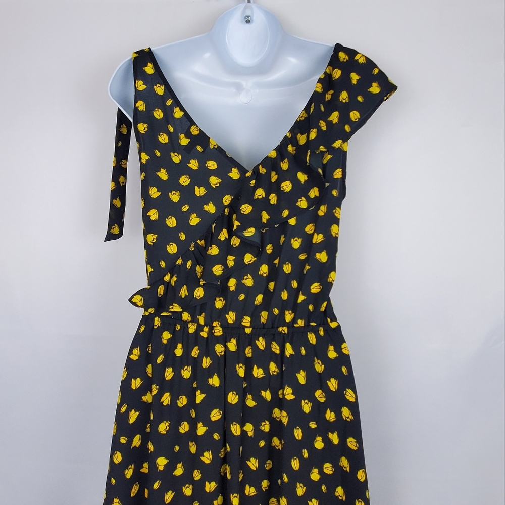 Who What Wear Black Floral Dress XS - Picture 8 of 16